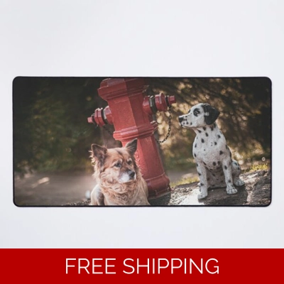 Le Studio Desk Mat Rush Signals Statue 2 Dogs